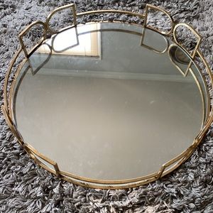 DD gold (antique)coated glass mirror decorative tray